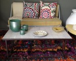 Table Zellige Motif Rectangle Blanc Nacré