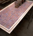 Table rectangulaire centre uni en Zellige / Motif Tagra