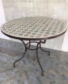 Table haute ronde zellige Motif fleur matecha