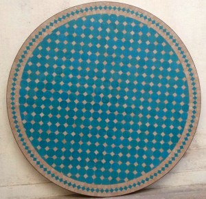 Diamètre 120cm Motif Tagra Turquoise B4 beige HE