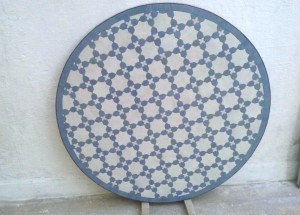 Diamètre 60cm Motif Fleur Blanc P1 et Bleu B1