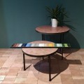 Tables Ronde Motif Cube Uni Rose