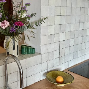 Zellige 10X10cm Blanc Nacré